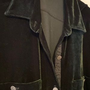 DEEP DARK FOREST GREEN VELVET TUNIC